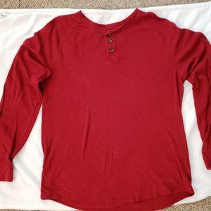 EUC Mens Large Red Long Sleeve Henley by Mossimo